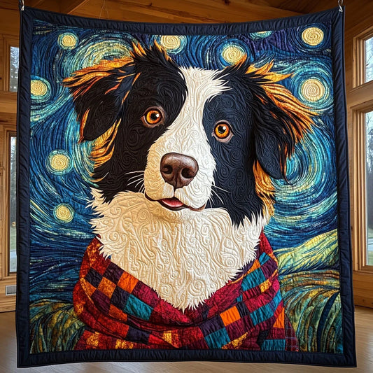Night Collie Quilt Blanket