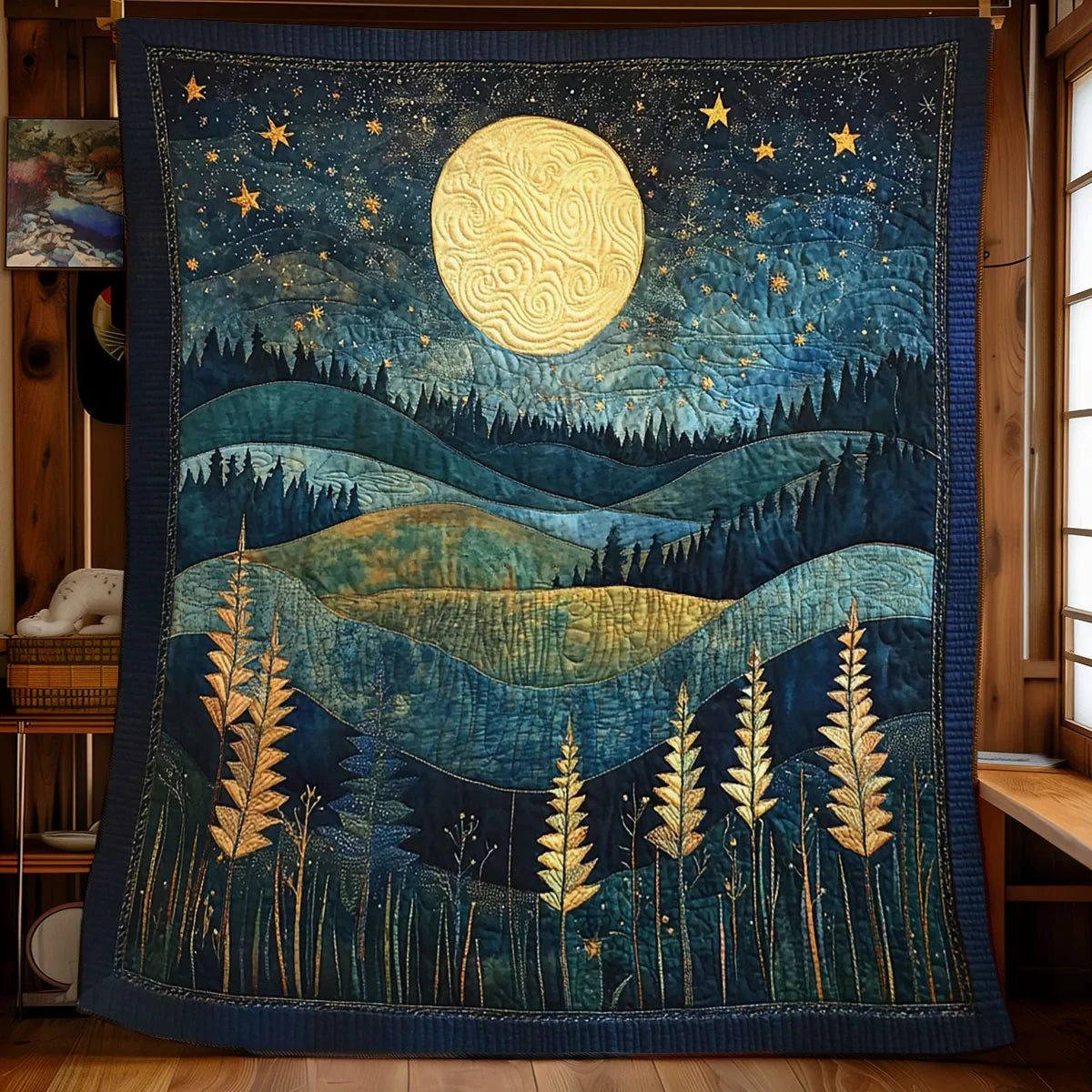 Night Forest Quilt Blanket