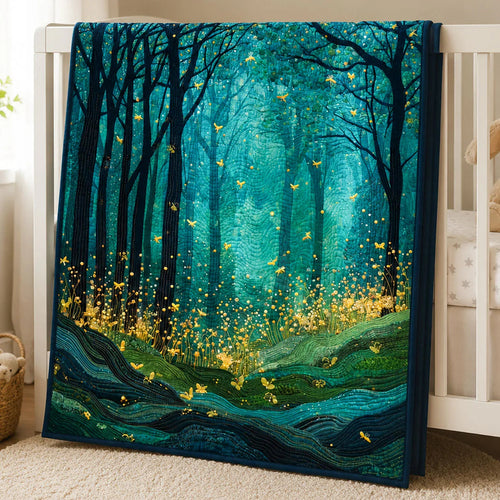 Night Lights Quilt Blanket - Quilted Blanket by OtterMia