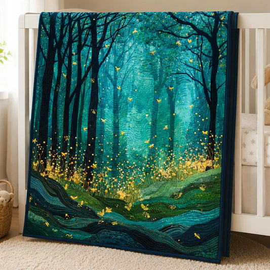 Night Lights Quilt Blanket - Quilted Blanket by OtterMia