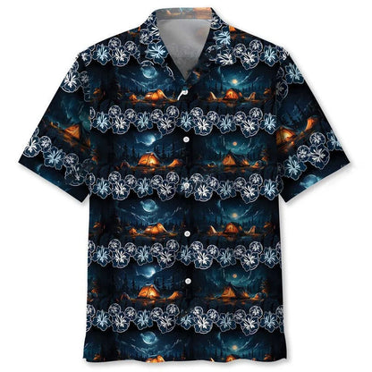 Night Camping Hawaiian Shirt, camping gift for outdoor lovers (view 2)