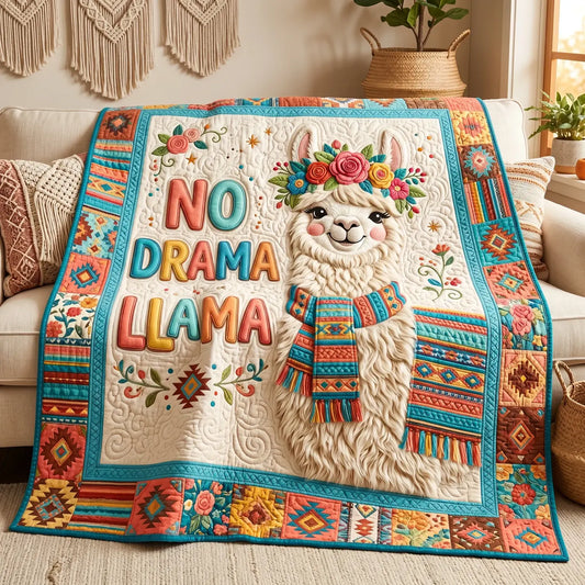 No Drama Llama Quilt Blanket