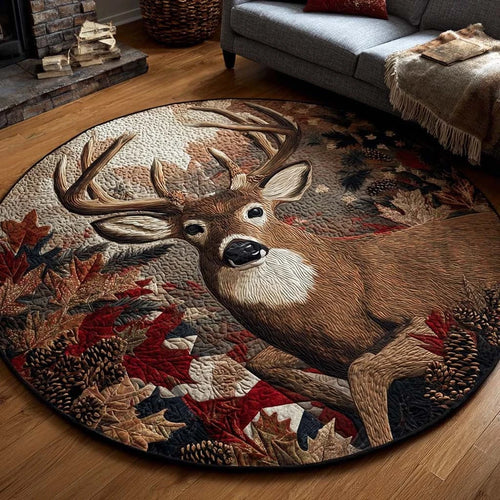 Noble Deer Quilted Round Mat