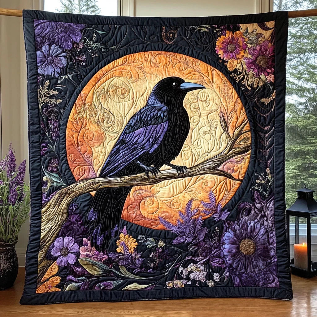 Nocturne Raven Quilt Blanket