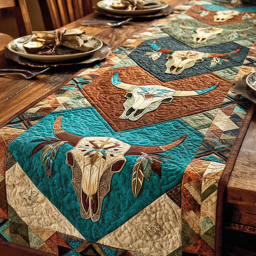Nomad Skull Quilted Table Runner