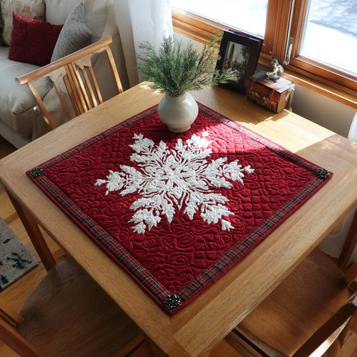 Nordic Snowflake Charm Quilted Table Topper