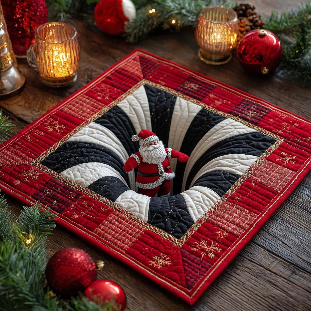 North Pole Spiral Quilted Table Topper