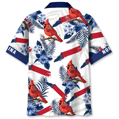 North Carolina Proud Cardinal Bird Hawaiian Shirt, custom shirt gift for men (view 2)
