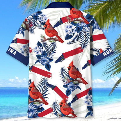 North Carolina Proud Cardinal Bird Hawaiian Shirt, custom shirt gift for men (view 3)