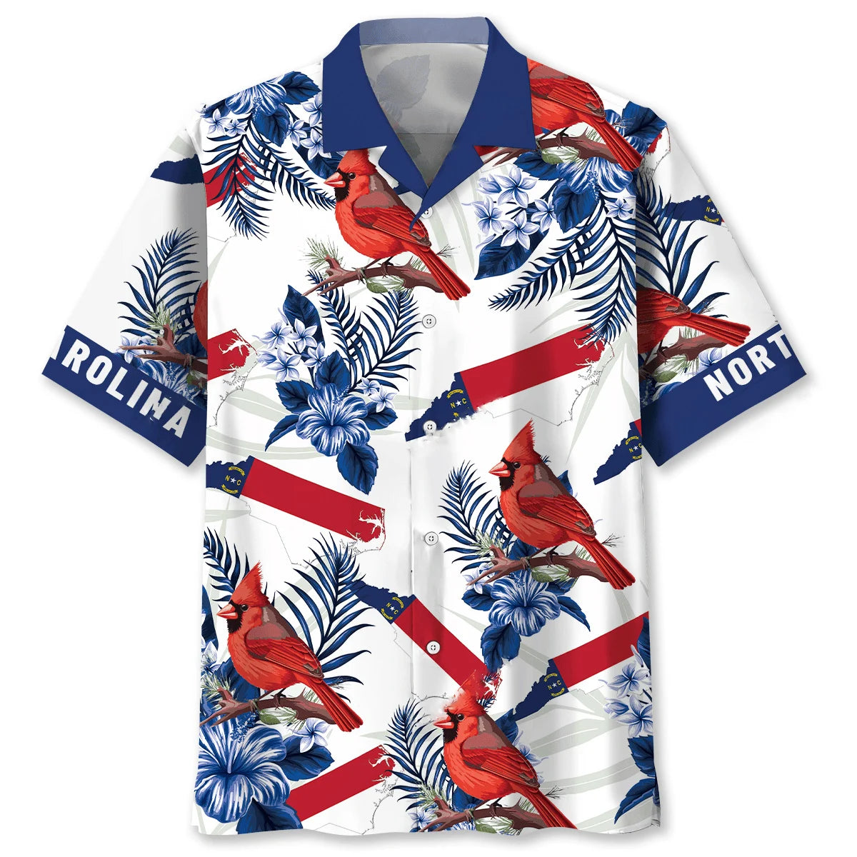 North Carolina Proud Cardinal Bird Hawaiian Shirt, custom shirt gift for men (view 4)