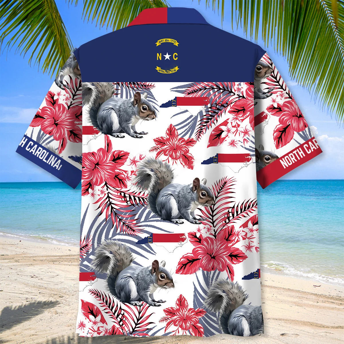 North Carolina Proud Hawaiian Shirt, custom shirt gift for men (view 3)