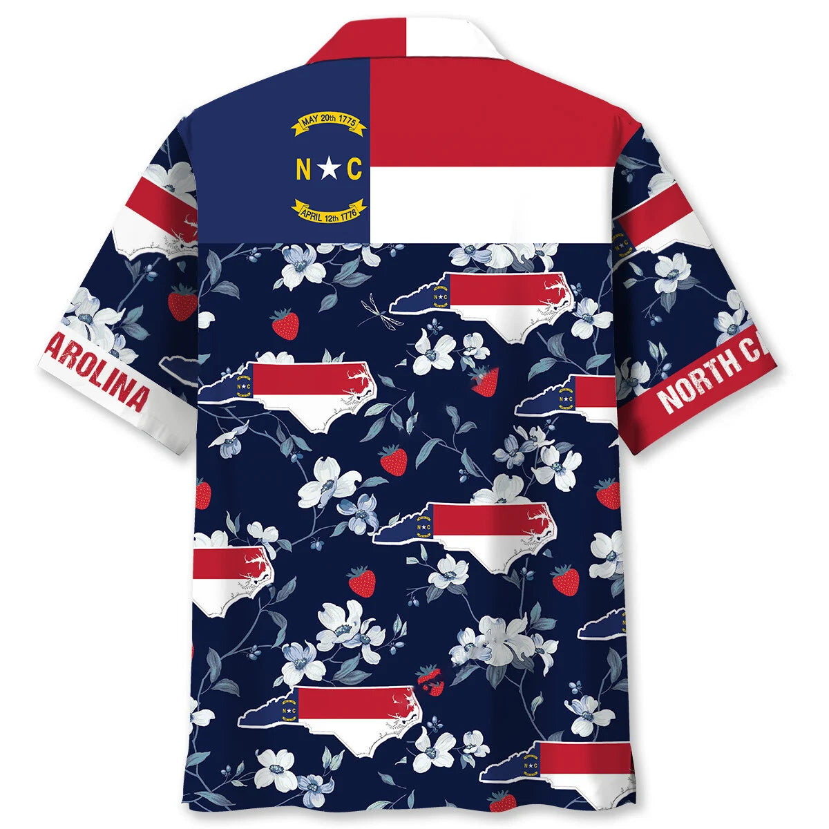 North Carolina State Blue Hawaiian Shirt, custom shirt gift for men (view 2)