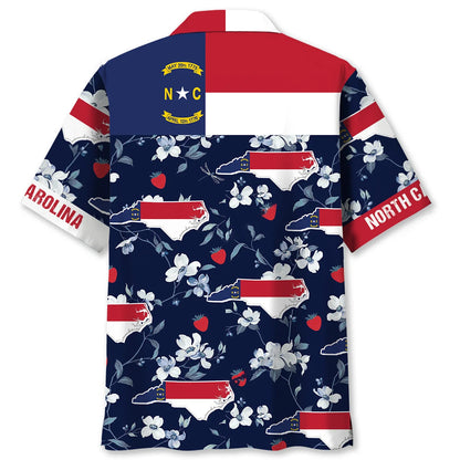 North Carolina State Blue Hawaiian Shirt, custom shirt gift for men (view 2)