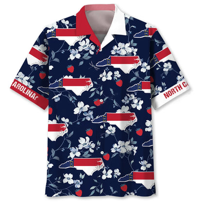 North Carolina State Blue Hawaiian Shirt, custom shirt gift for men (view 4)