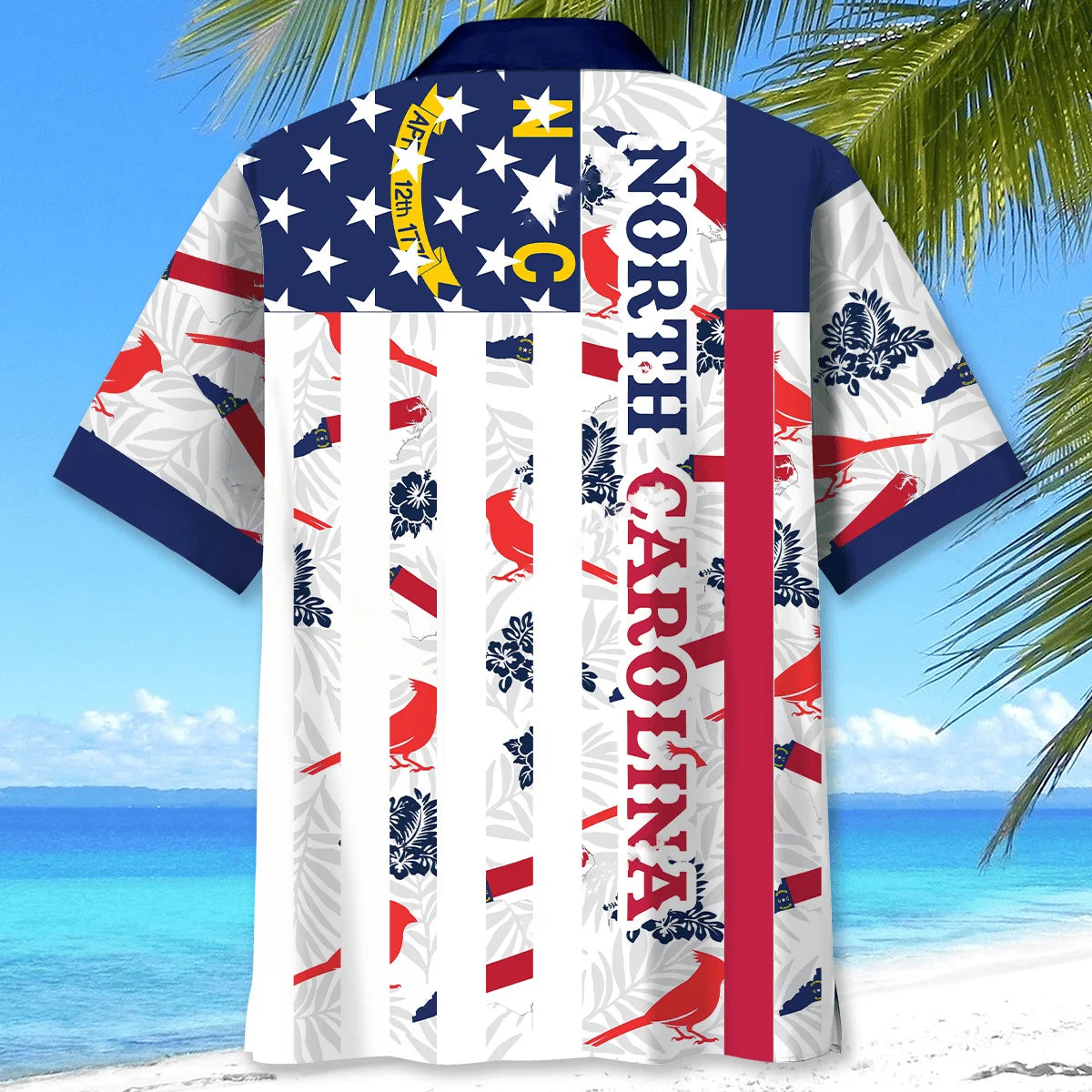North Carolina State Hawaiian Shirt, custom shirt gift for men (view 3)