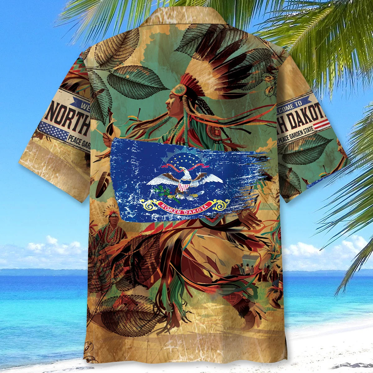 North Dakota Native Proud Hawaiian Shirt, custom shirt gift for men (view 3)