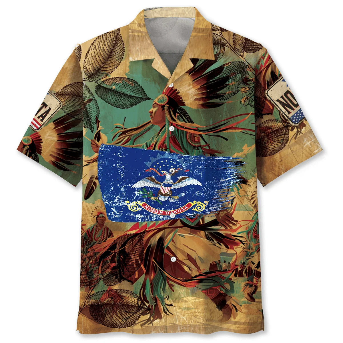 North Dakota Native Proud Hawaiian Shirt, custom shirt gift for men (view 4)