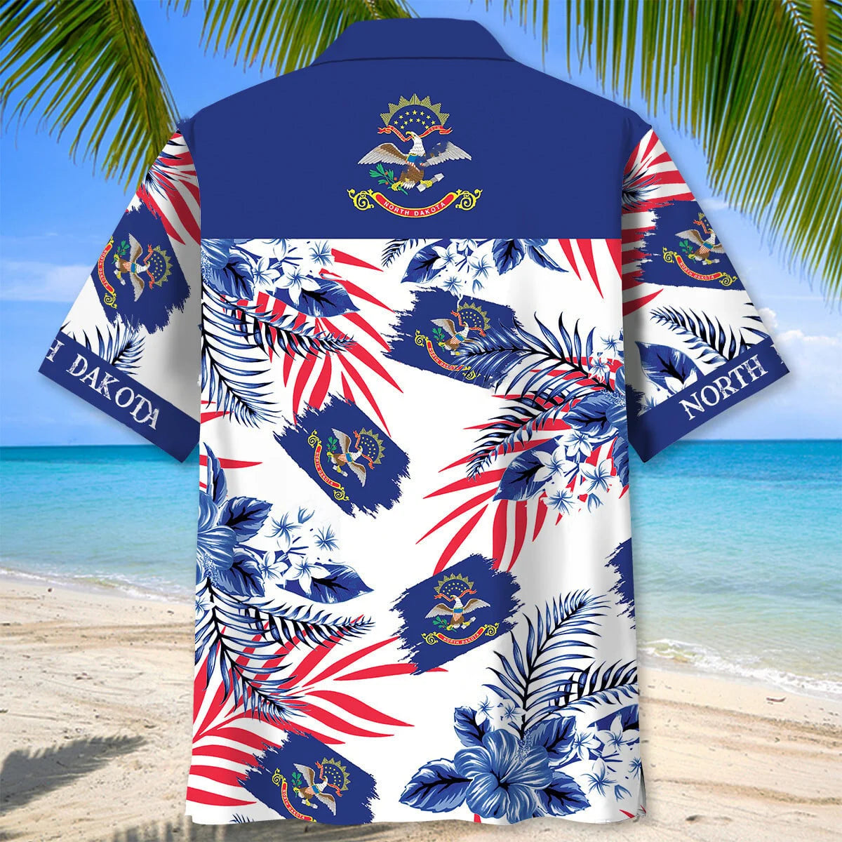 North Dakota Proud Hawaiian Shirt, custom shirt gift for men (view 3)