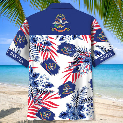 North Dakota Proud Hawaiian Shirt, custom shirt gift for men (view 3)
