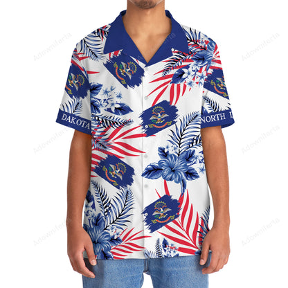 North Dakota Proud Hawaiian Shirt, custom shirt gift for men (view 4)