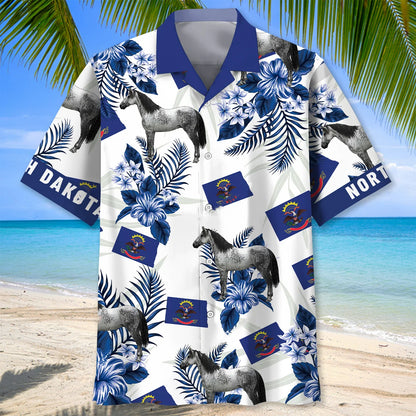 North Dakota State Hawaiian Shirt, custom shirt gift for men (view 2)