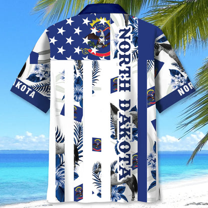 North Dakota State Hawaiian Shirt, custom shirt gift for men (view 3)