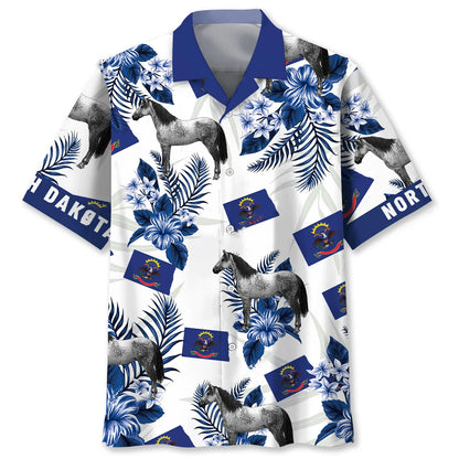 North Dakota State Hawaiian Shirt, custom shirt gift for men (view 4)