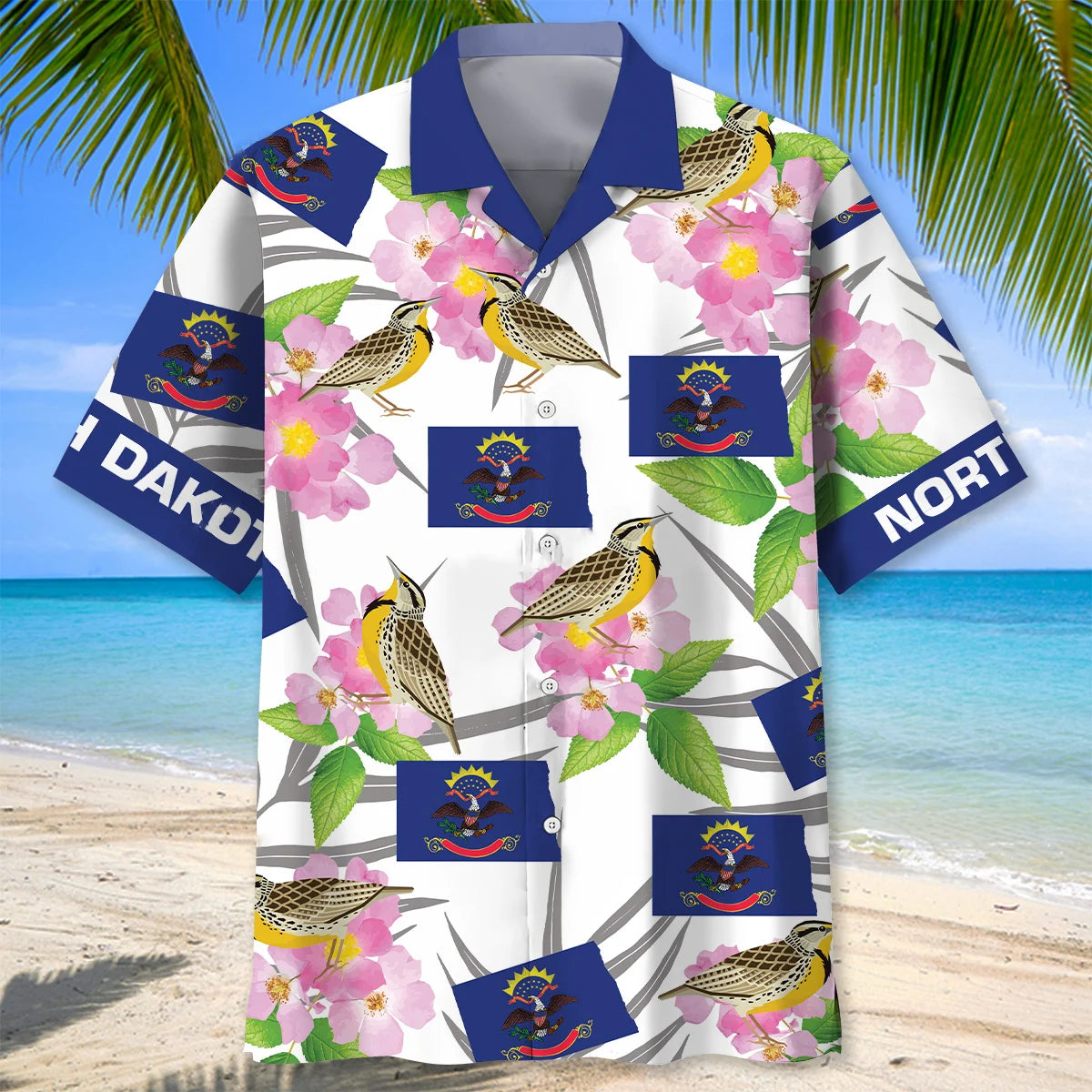 North Dakota State Proud Hawaiian Shirt, custom shirt gift for men (view 2)
