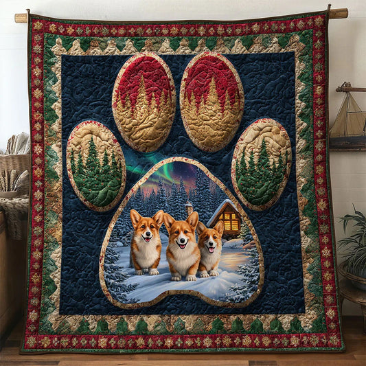 Northern Light Corgi Paw Quilt Blanket