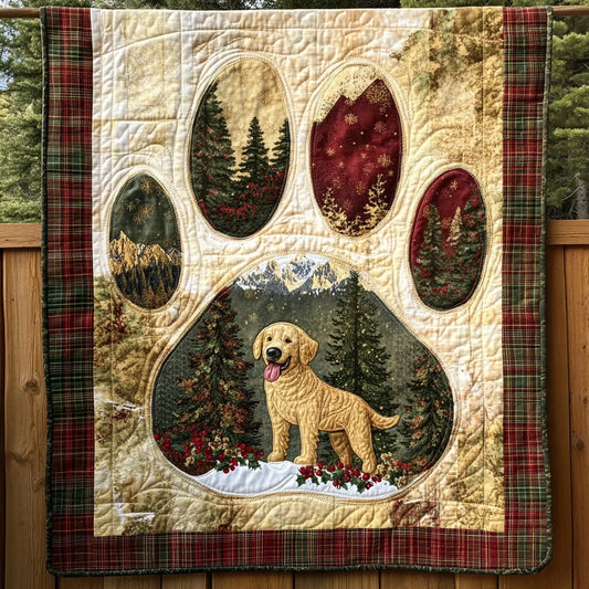 Northern Ridge Golden Retriever Paw Quilt Blanket