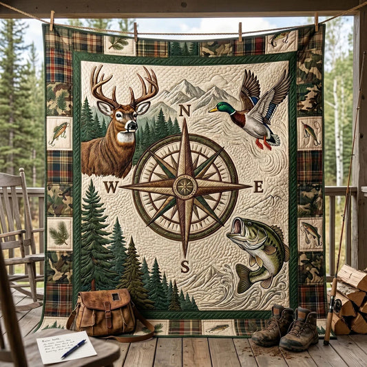 Northwoods Compass Quilt Blanket