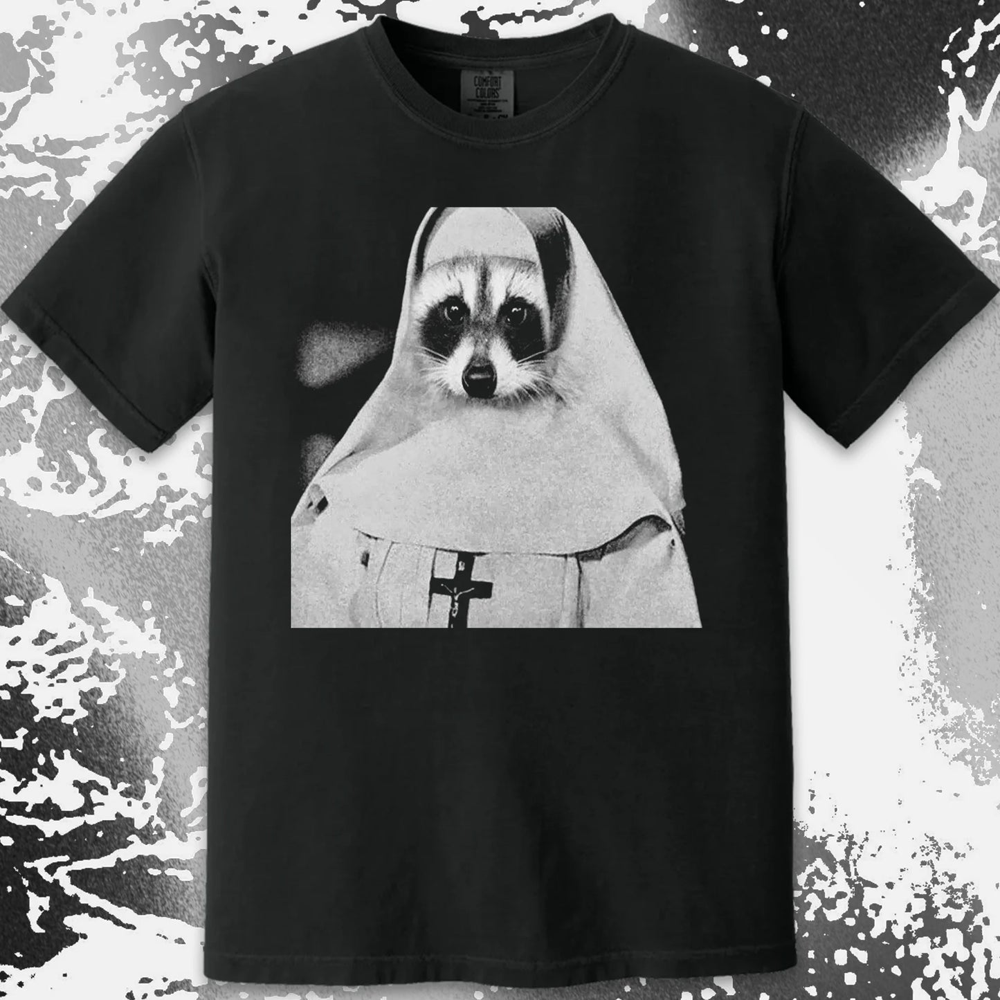 Creepy Nun Raccoon Shirt – Dark Surreal Gothic Tee, funny meme tee gift (view 12)