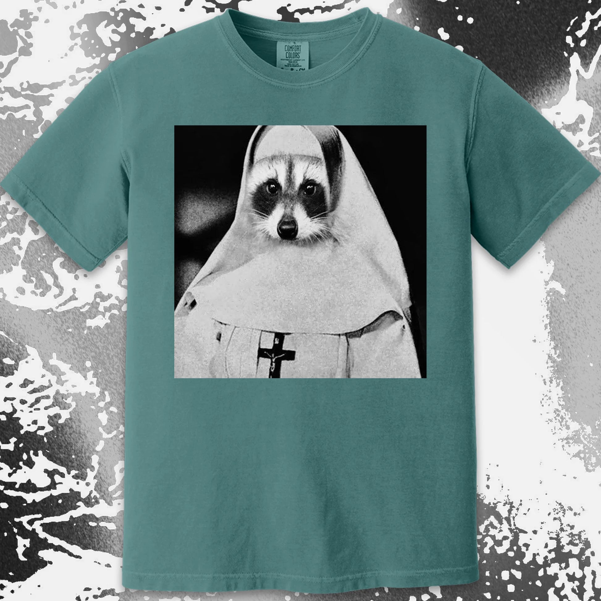 Creepy Nun Raccoon Shirt – Dark Surreal Gothic Tee, funny meme tee gift (view 13)