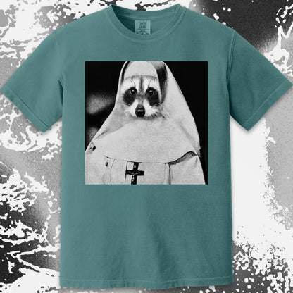 Creepy Nun Raccoon Shirt – Dark Surreal Gothic Tee, funny meme tee gift (view 13)