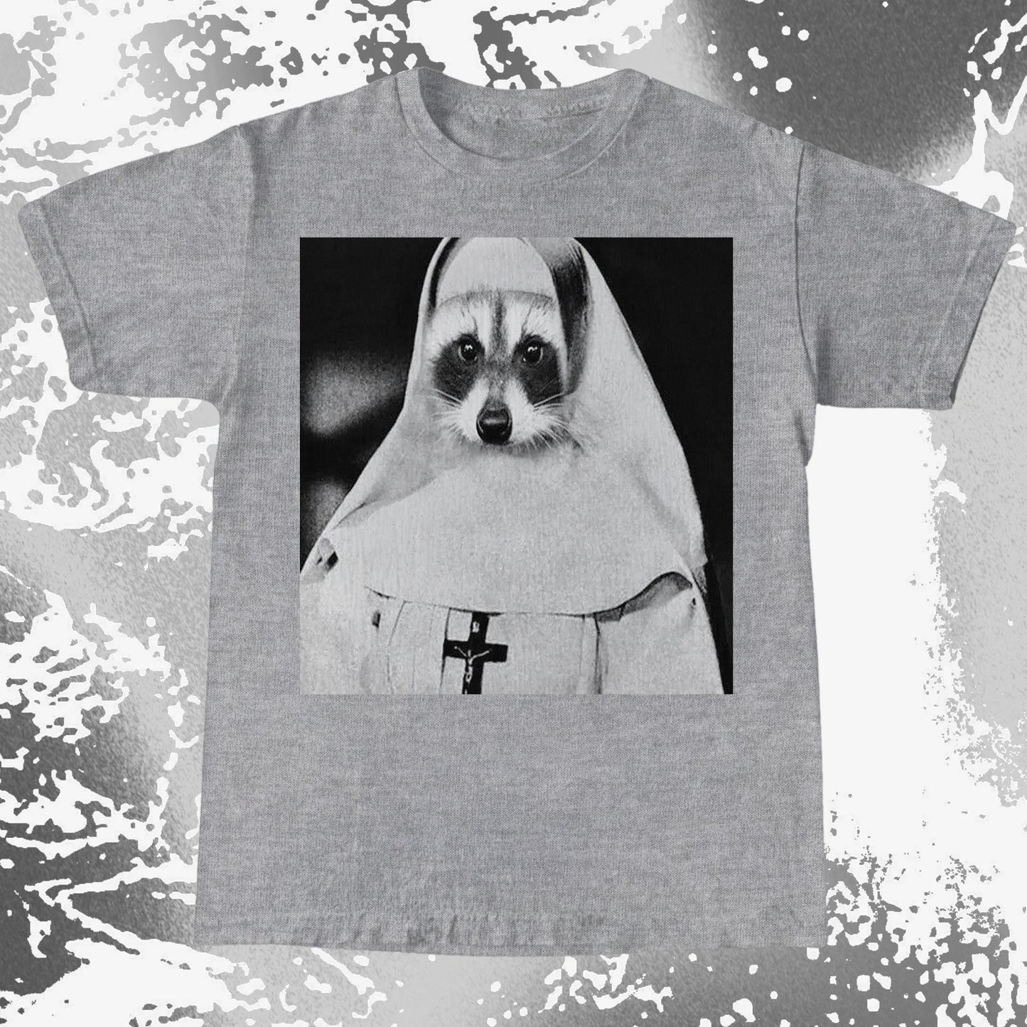 Creepy Nun Raccoon Shirt – Dark Surreal Gothic Tee, funny meme tee gift (view 16)