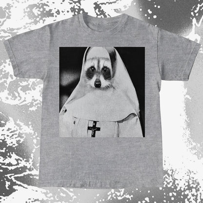 Creepy Nun Raccoon Shirt – Dark Surreal Gothic Tee, funny meme tee gift (view 16)