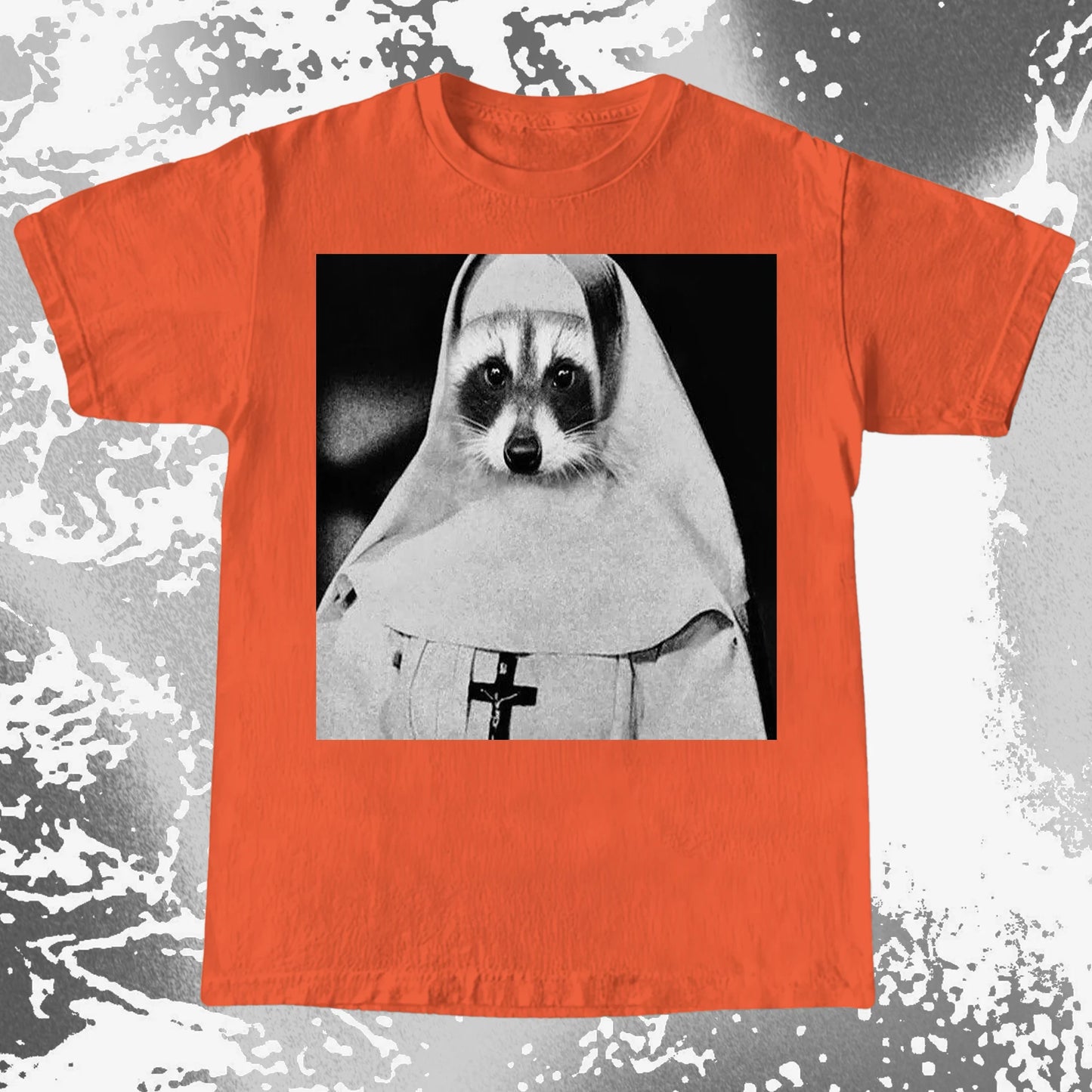Creepy Nun Raccoon Shirt – Dark Surreal Gothic Tee, funny meme tee gift (view 6)