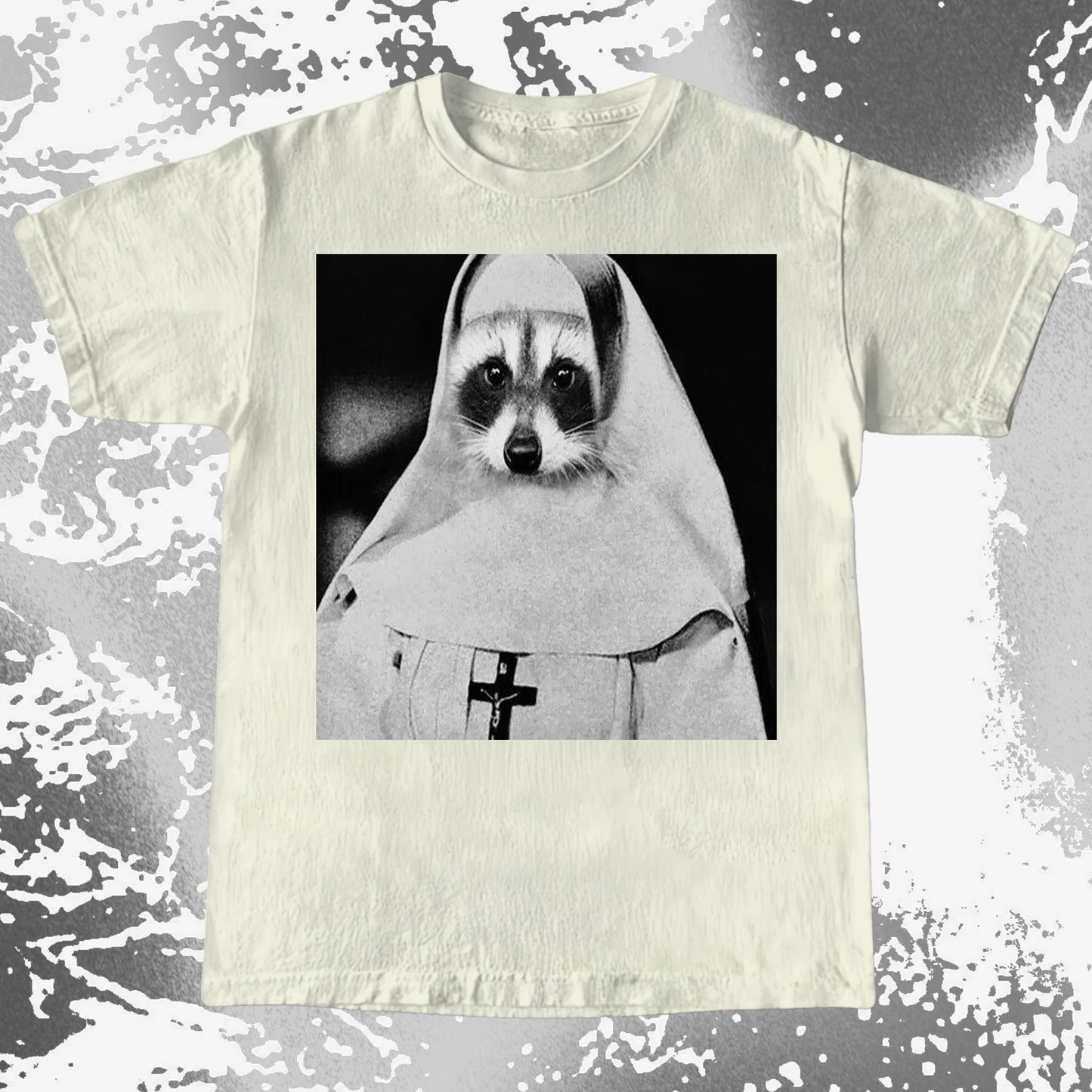Creepy Nun Raccoon Shirt – Dark Surreal Gothic Tee, funny meme tee gift (view 8)