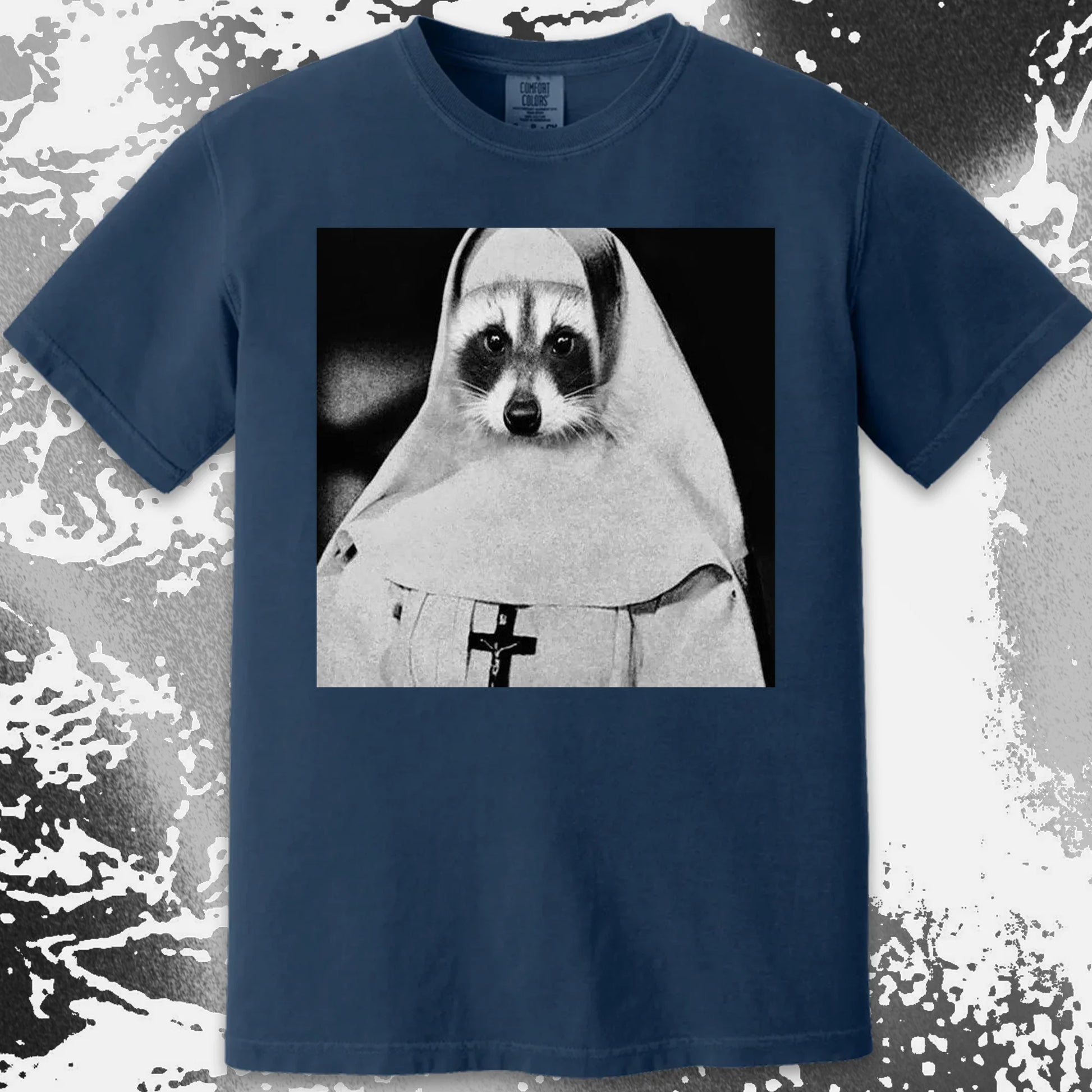 Creepy Nun Raccoon Shirt – Dark Surreal Gothic Tee, funny meme tee gift (view 9)