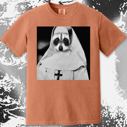 Creepy Nun Raccoon Shirt – Dark Surreal Gothic Tee, funny meme tee gift (view 11)