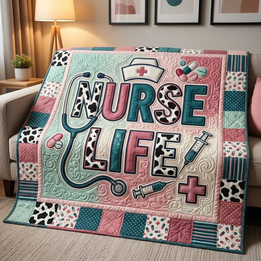 Nurse Life Quilt Blanket