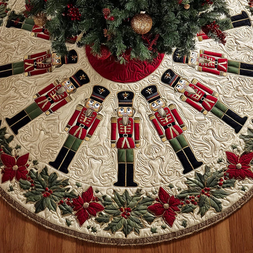 Nutcracker Charm Christmas Quilted Tree Skirt