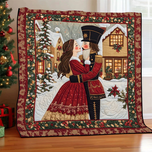 Nutcracker Kiss Quilt Blanket