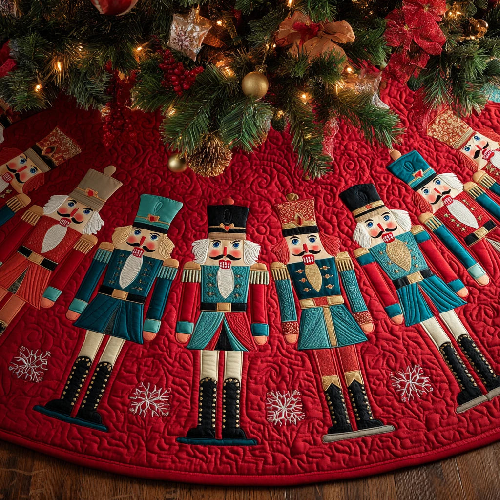 Nutcracker Spirit Christmas Quilted Tree Skirt