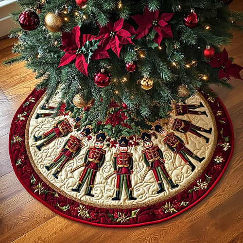 Nutcracker Spirit Christmas Quilted Tree Skirt
