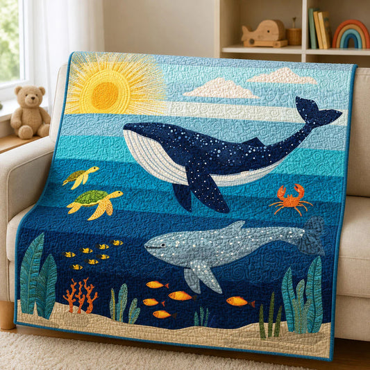 Ocean Adventure Quilt Blanket - Quilted Blanket by OtterMia