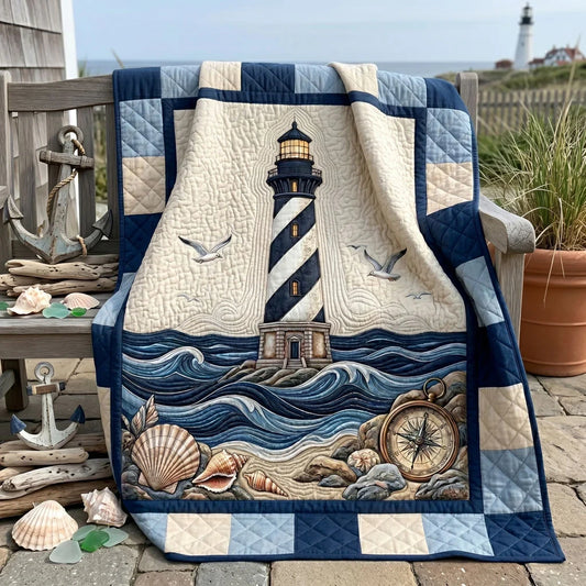 Ocean Compass Beacon Quilt Blanket