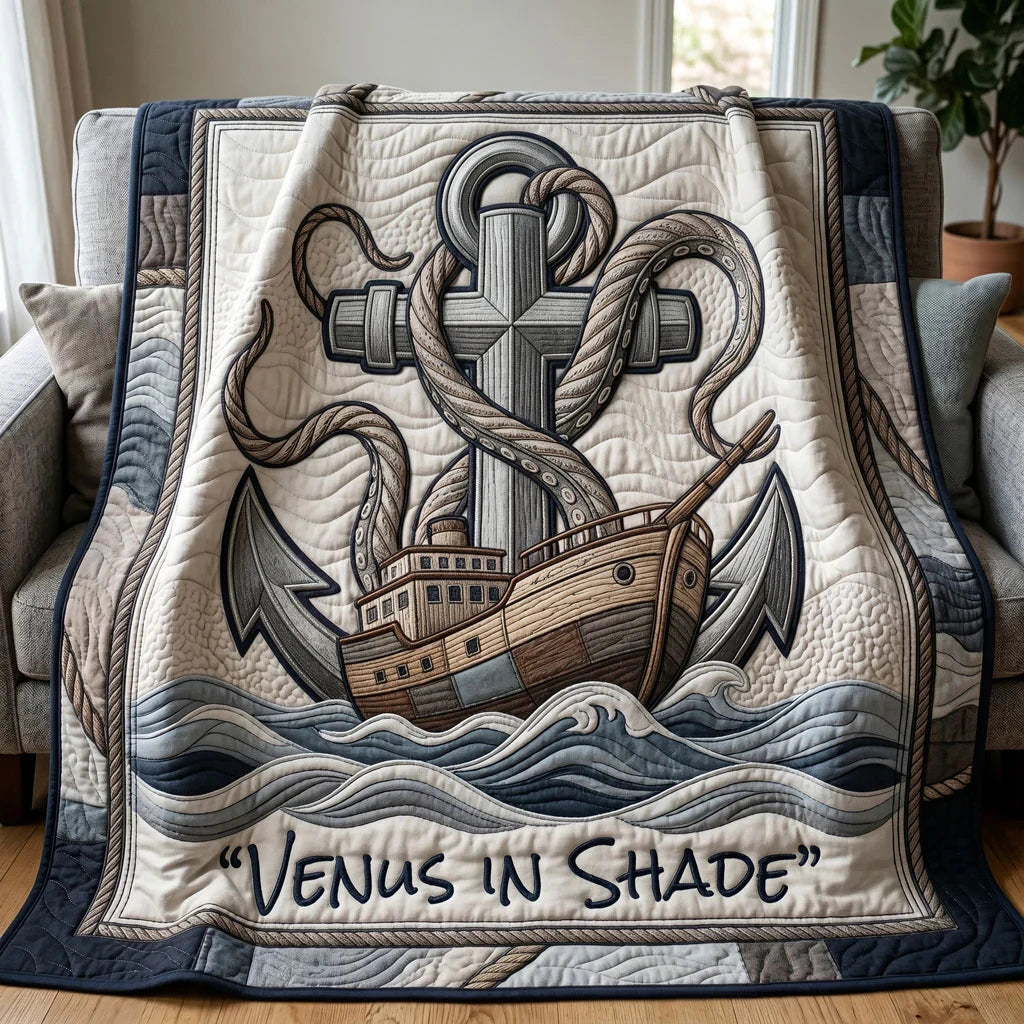 Ocean Cross Ship Anchor Quilt Blanket