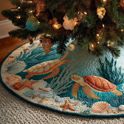 Ocean Drift Christmas Quilted Tree Skirt
