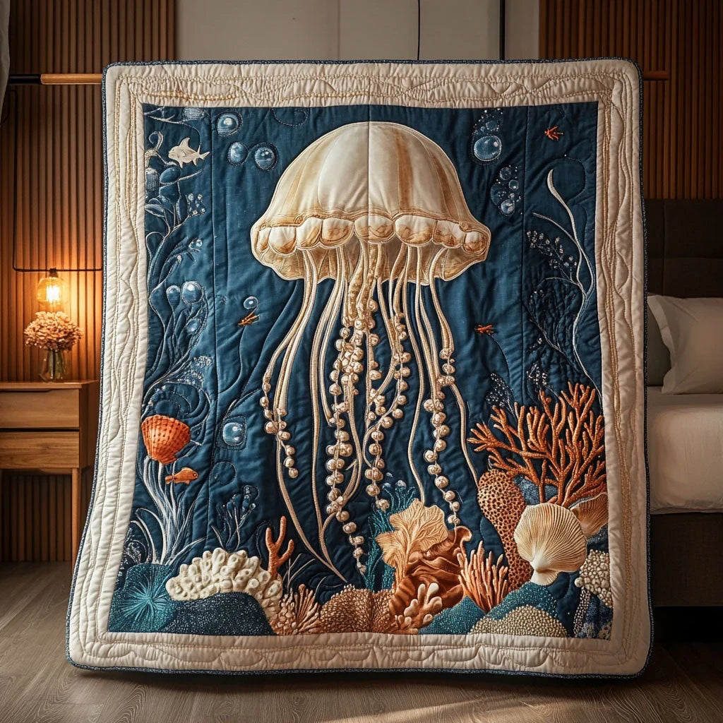 Ocean Jellyfish Quilt Blanket